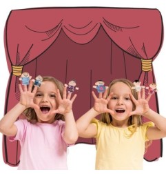 Pacynki palczatki pluszowe kukiełki na palce rodzinka teatrzyk zestaw 6 sztuk