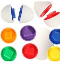 Układanka edukacyjna sorter dopasuj kształty i kolory jajka 6 sztuk