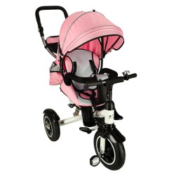 Rowerek trójkołowy Trike Fix V3 rower spacerówka 3w1 obracany 360 wolne koło różowy